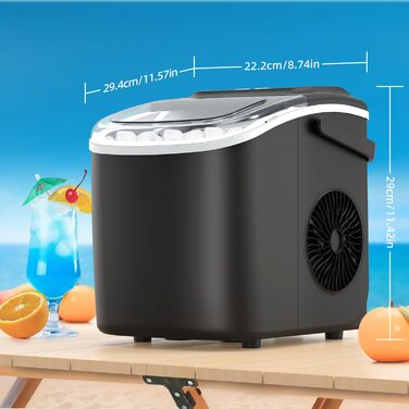 Малий льодогенератор PALINTH Ice Cube Machines, 2 розміри Bullet Ice Cube Maker, автомат для льоду, що самоочищається, подрібнений лід із портативною ручкою, 9 кубиків льоду за 6 хвилин.