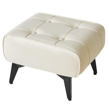 Невеликий шкіряний пуф для ніг, сучасний м&39який табурет, диванний пуф для крісла, вітальня, квадратна технічна тканина, вінтажний пуф, 403026 см, білий, HBD037W