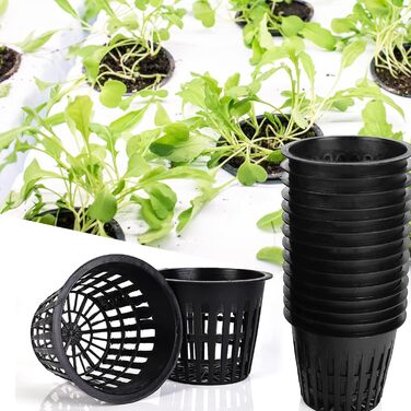 Сітчастий горщик для гідропоніки, сітчастий горщик для рослин 8 см, сітчастий горщик для гідропоніки, пластиковий сітчастий горщик для гідропоніки, кошик для водної культури, сітчастий горщик для садових рослин балконний горщик, 80 шт.