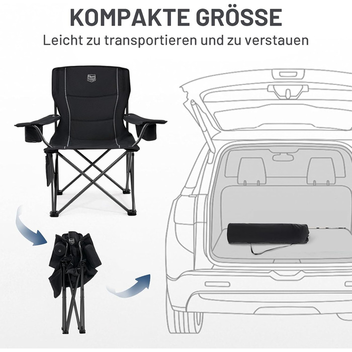 Складаний кемпінговий стілець TIMBER RIDGE, 2 шт., вантажопідйомність 200 кг, великий, ширина сидіння 63 см, зручний м&39який складний стілець з ізольованою сумкою-холодильником, кемпінговий стілець, складний стілець, садовий стілець, стілець для риболовл