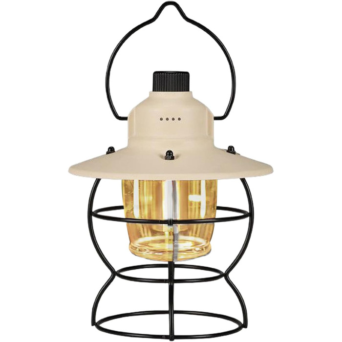 Світлодіодний кемпінговий ліхтар, 3 режими, вінтажний, яскравий ліхтар для коней з міцною конструкцією, аксесуар для активного відпочинку з енергоефективним дизайном, кемпінгове спорядження, ліхтарі для альпінізму, риболовлі, кремового кольору