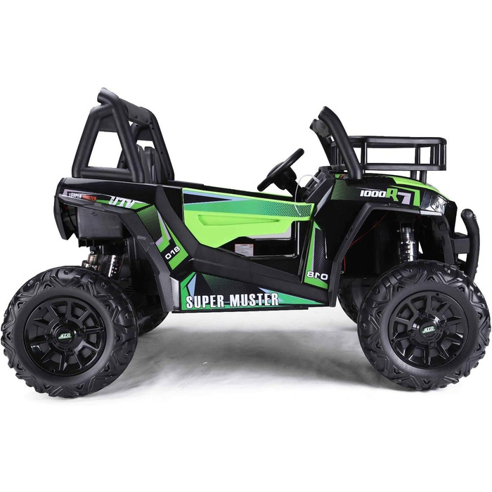 Дитячий електромобіль RIRICAR 24V UTV, зелений, електромобіль для дітей 2-х місцевий з пультом дистанційного керування 2.4 ГГц, дв