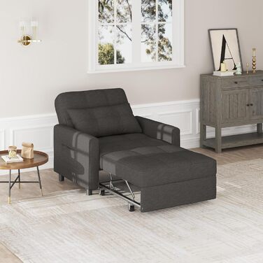 Крісло-реклайнер Bealife, крісло-ліжко з регульованою спинкою, крісло для телевізора, розкладний диван-ліжко, крісло-реклайнер для вітальні, спальні (темно-сірий)