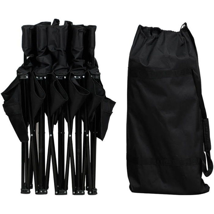 Лавка для кемпінгу Yaheetech, складна лавка, запасна лавка, футбольне сидіння, складна лавка для 4 осіб з сумкою для перенесення, чорна, 184x50x82,5 см