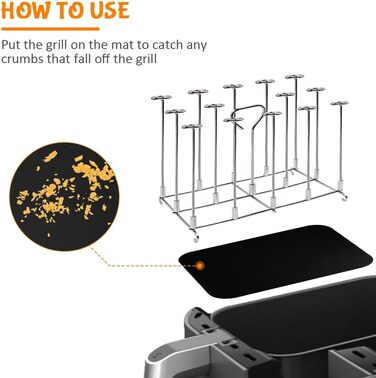 Шампури для фритюрниці з нержавіючої сталі Решітка для гриля для Ninja Foodi AF300EU AF400EU, вертикальний набір стійок для шампурів - стійка, двозонна фритюрниця, 2 шт.