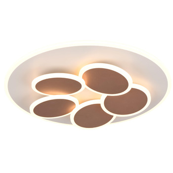 Стельовий LED-світильник Trio Mandala 653210676, метал, теплий сірий/кавовий, 35 Вт, з пультом, димером, регулюванням кольору світла, таймером та нічним режимом