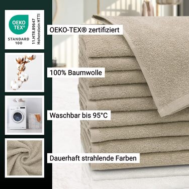 Набір ZOLLNER з 10 гостьових рушників - м'які та поглинаючі рушники - можна прати при температурі до 95C - бавовна - 30x50 см в ко