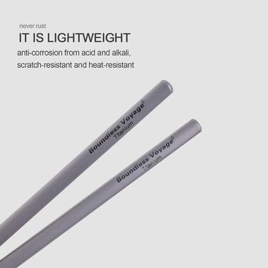 Титанові палички iBasingo Китайські палички для їжі Протиковзкі надлегкі квадратні/круглі палички для їжі Портативні столові прибо