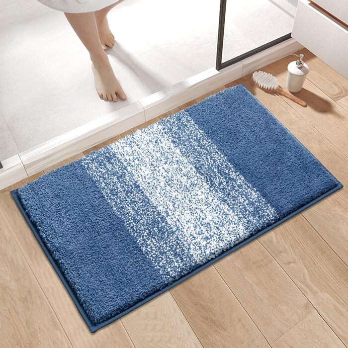 М&39які великі килимки для ванної 80 x 120 см, килимок для ванної, нековзний, водопоглинаючий килимок для душу та ванни, можна прати в пральній машині, синій, 80 x 120 см