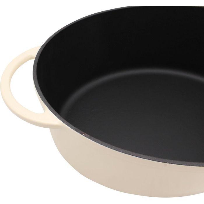 Чавунна сковорода Karl Krger овальна Savanna, кремовий/чорний, 34 см