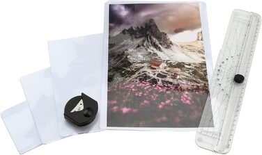 Ламінатор Genie LA 200 з пакетами для ламінування (підходить до DIN A4, для гарячого ламінування 80-125 мкм) чорний, 330 x 106 x 60 мм, одинарний