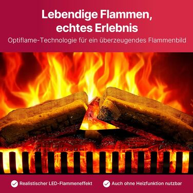 Електричний камін Dimplex Club - Окремостоячий електричний камін з підстилкою з полін та вугілля, а також світлодіодним ефектом полум&39я Optiflame - Перемикається вентилятор-обігрівач потужністю 2 кВт - Пульт дистанційного керування в комплекті