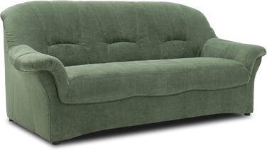 Колекція DOMO. Диван Bahia FK, 3-місний диван з пружинною оббивкою, диван з пружинною оббивкою в класичному дизайні, 3-місний, м&39які меблі 200 x 57 x 91 см (Ш x Г x В), зелений Зелений 3-місний