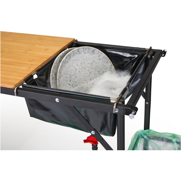 Кухонний ящик Camp LIFE Varna Складана кемпінгова кухня, туристична кухня, кемпінгова шафа з мийкою та вітрозахистом Вулична кухонна шафа, кемпінгова кухня, міні-кухня для автофургона, намету та тенту