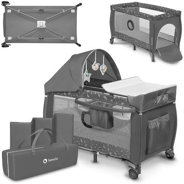 В 1 дитяче ліжко манеж від народження до 15 кг пеленальний килимок москітна сітка повітряні бокові стінки з боковим входом люлька