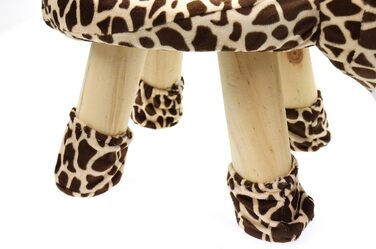 Стілець/табурет ELLUG для дітей, тварин, плюшевий чохол та дерев'яні ніжки, до 70 кг, 47 * 20 * 27 см (жираф)