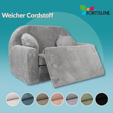 Дитячий диван, Складаний, М&39який - Ігровий диван з розсувною функцією 96x57x48 см - Дитячий диван з функцією сну - М&39який розкладний диван, сертифікований Oeko-TEX, вкл. 2 подушки, Світло-зелений