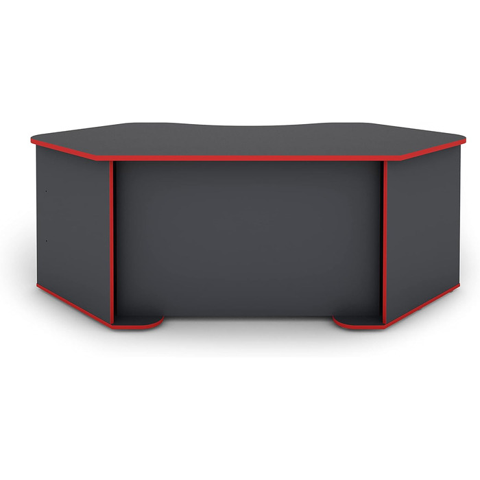 Стіл/ігровий стіл byLIVING THANATOS антрацитового кольору з червоними краями/кутовий стіл з великою кількістю місця для зберігання та стільницею XXL/комп&39ютерний стіл/робочий стіл для ПК/198x76x85 см (ШxВxГ)