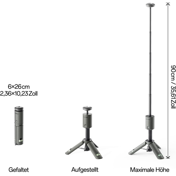 Телескопічний кемпінговий ліхтар, світлодіодний ліхтар 12000 мАг, складаний та магнітний, водонепроникний IPX6/IPX7, вуличний ліхтар для кемпінгу, походів, надзвичайних ситуацій, саду, оливково-зелений