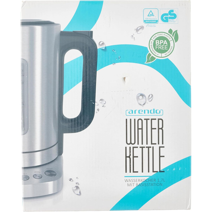 Чайник з нержавіючої сталі потужністю 3000 Вт з регулюванням температури - 4 обраних температурних режими - функція підтримання те