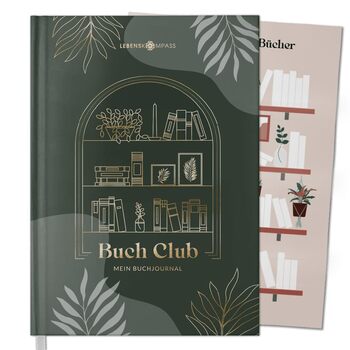 Книжковий клуб LIFE COMPASS - Щоденник читання та книжковий журнал MAGIC - Тверда палітурка DIN A5 Щоденник для дорослих - Трекер читання книжкового клубу - Booktok