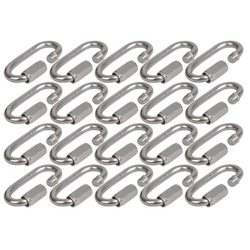 Набір з 20 ланок швидкого з&39єднання з гвинтовими ланцюгами аварійні ланки ланцюга з оцинкованої сталі, карабін із гвинтовою застібкою, міцний та довговічний, ідеально підходить для гамаків, боксерських груш, сонячних вітрил, 3 мм