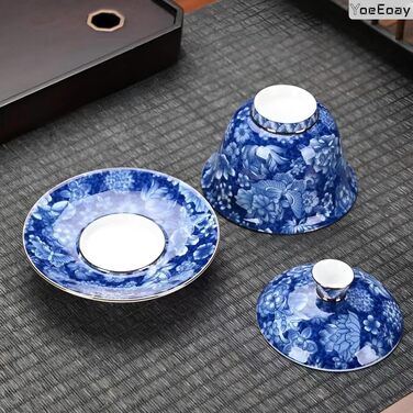 Преміальний синьо-білий порцеляновий чайний набір, 11-предметний вінтажний китайський керамічний чайний сервіз, портативний дорожній чайний набір кунг-фу, подарункова упаковка у валізу - ідеально підходить для любителів чаю