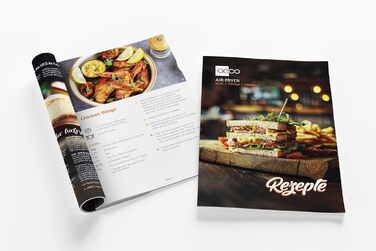 Літра, фритюрниця з цифровим сенсорним дисплеєм, 1500 Вт, регулювання 80-200, 8 програм, включаючи брошуру з рецептами 4,3 літра Компактний (компактний), 4,3