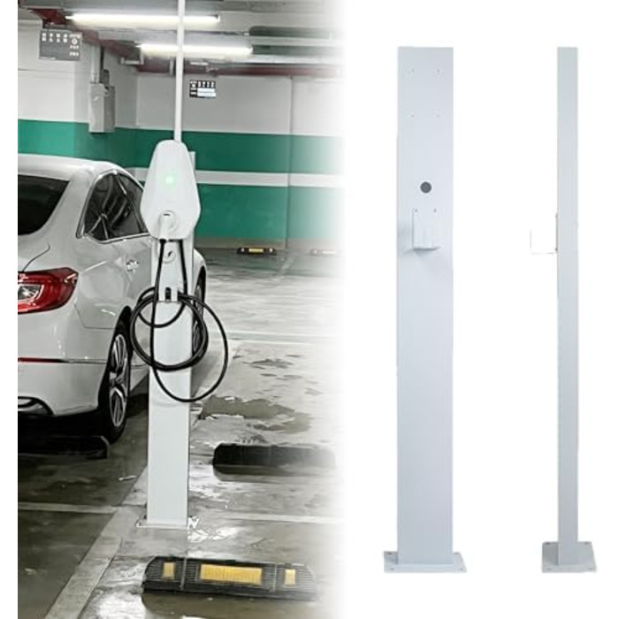 CZYGPHY EV Charging Port Base, Outdoor EV Charging Stand, Weatherproof Charging Station Base, Floor Mount All Weather Electric Vehicle Stack, Stainless Steel (White), CZYGPHY EV Charging Port Base, Outdoor EV Charging Stand, Weatherproof Charging Station 