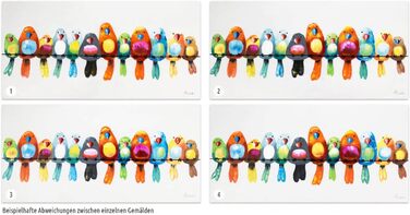 Картина на полотні ArtLoft 100 РУЧНИЙ РОЗПИС 120x60см Картина Друзі на все життя Папуга Барвисті Фотошпалери вітальня