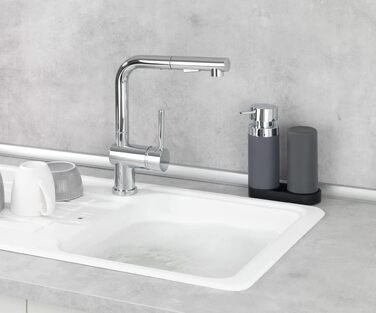 Ополіскувач сірий, 250 мл кожна, багаторазова станція для миючих засобів і мила, 15 x 18 x 7 см, сірий