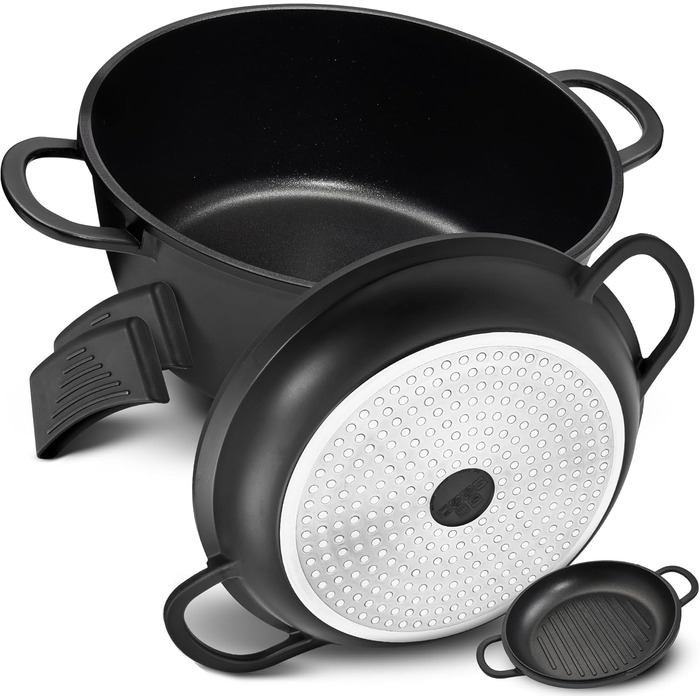 В1 лита алюмінієва сковорода з кришкою підходить для використання в духовці для запікання та тушкування або як сковорода для індук