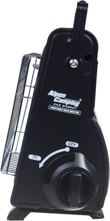 Портативний газовий обігрівач Alpen Camping IK1100, витрата газу 124 г/год, п&39єзорозпал (газова духовка 12 картриджів по 400 мл)