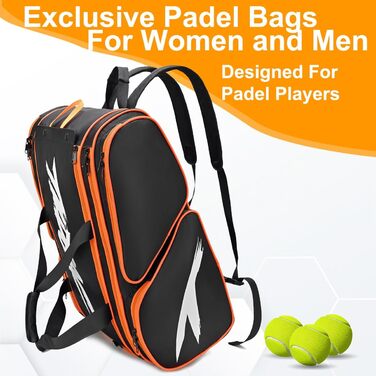 Сумка для ракеток TILDOSAC для паделя та піклболу, чорно-помаранчевий