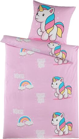 Високоякісна постільна білизна з єдинорога 135x200 для дівчаток Єдиноріг підковдра з мікрофібри Лілль поні діти постільна білизна