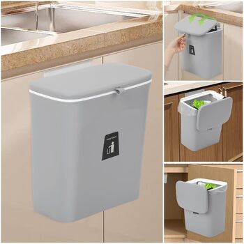Відро для компосту для кухні, 9-літрове відро для сміття, на стільницю або під раковину, підвісне невелике відро для сміття з криш