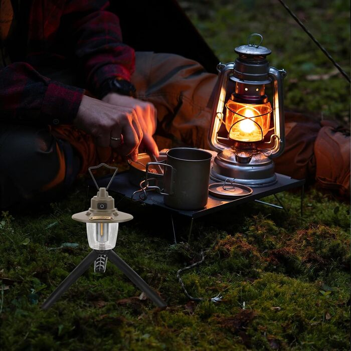 Акумуляторний світлодіодний кемпінговий ліхтар Ciieeo USB з акумулятором 1200 мАг, ретро-ліхтар для вулиці з підставкою та гачком, портативний ліхтар для намету та аварійне освітлення для кемпінгу та відключення електроенергії.