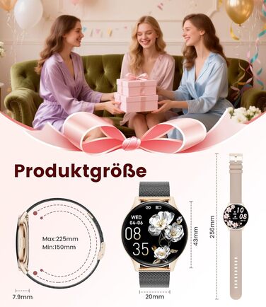 Жіночий смарт-годинник LIGE (2 ремінці), 1,43-дюймовий HD AMOLED-дисплей, смарт-годинник з функцією телефону, фітнес-годинник, спортивний годинник з понад 120 спортивними режимами, відстеження сну, відстеження менструального циклу, годинник для iOS/Androi