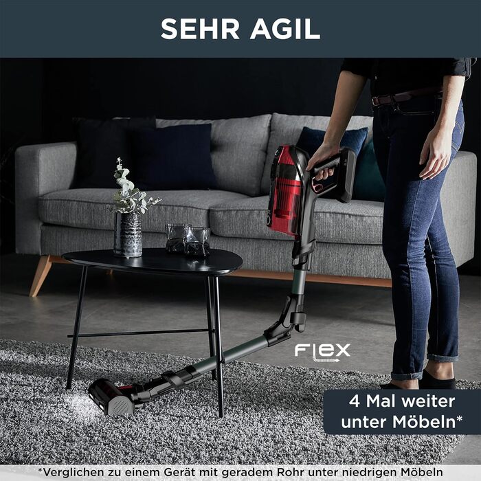 Акумуляторний пилосос з аксесуарами для шерсті домашніх тварин, гнучке з'єднання, до 150 Вт і 45 хв роботи від акумулятора, RH98A8