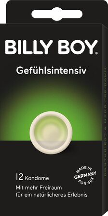 Презервативи Billy Boy Gefühlsintensiv, з додатковим простором, прозорі, 12 шт