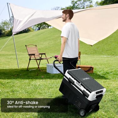 Компресор холодильної камери електричний, 40 л, двозонний, з керуванням через додаток USB, морозильна камера 12 В/24 В, міні-холод