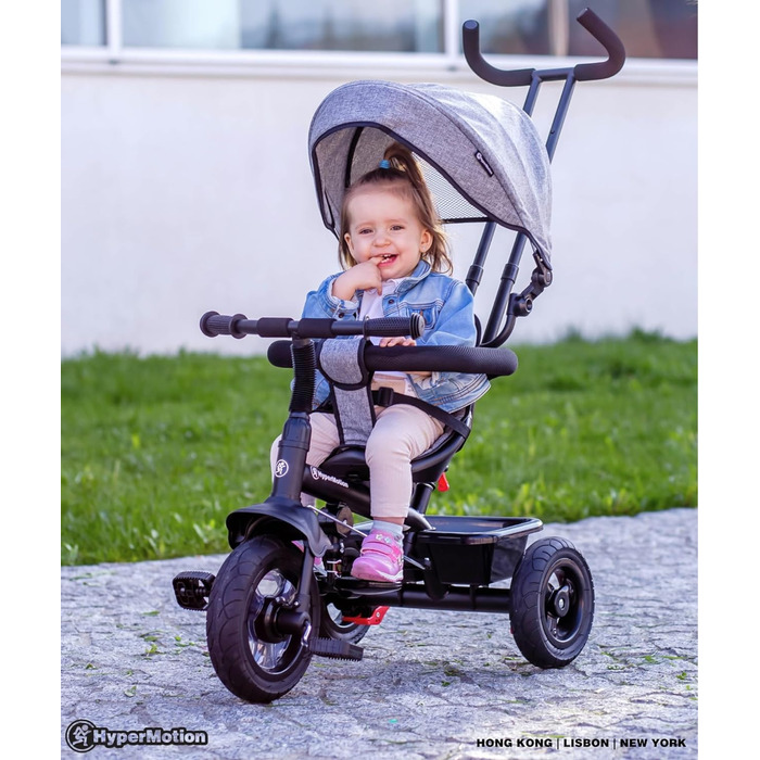 Дитячий триколісний велосипед HyperMotion від 1 року до 20 кг, дитячі велосипеди, 1-4 роки, дитячий велосипед з ручкою, триколісни