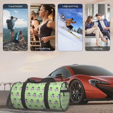 Спортивна сумка, дорожня сумка, милий принт з собачками, сумка для ночівлі, чорна, універсальний розмір, сумка для подорожей
