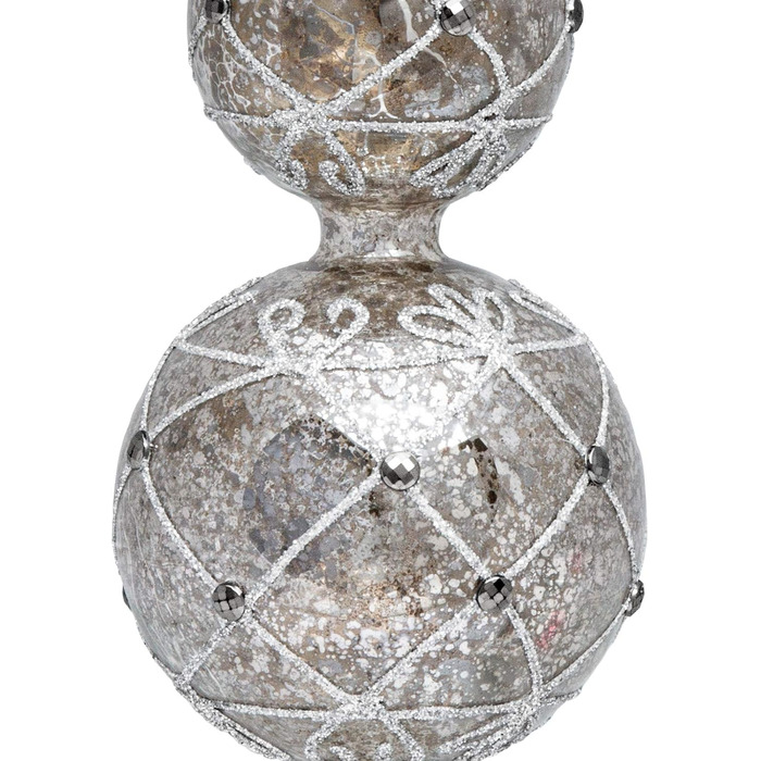 Ялинкова верхівка 30 см срібна SIKORA