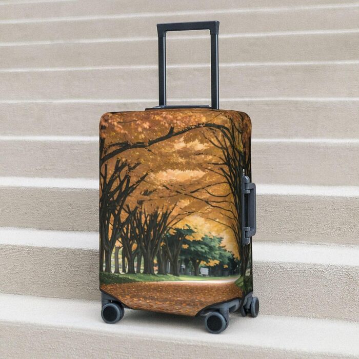 Чохол для валізи Дорога до осені, міцний захист для багажу розміром 45.7 - 81.3 см, компактний, чорний