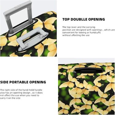 Чохол для валізи Метелик, міцний захист для багажу розміру XL (45.7-81.3 см), чорний