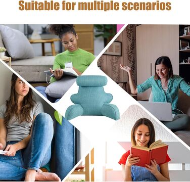 Подушка для читання для ліжка велика подушка з підлокітниками Подушка для ліжка, підтримка спини, підтримка ліжка довга подушка для голови, підтримка спини, підтримка спини сидіння, підтримуюча подушка, синя