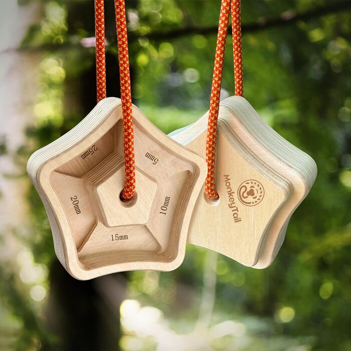 Дошка для скелелазіння MonkeyTail Hangboard для посилення хвата, виготовлена з дерева, для використання в приміщенні та на вулиці