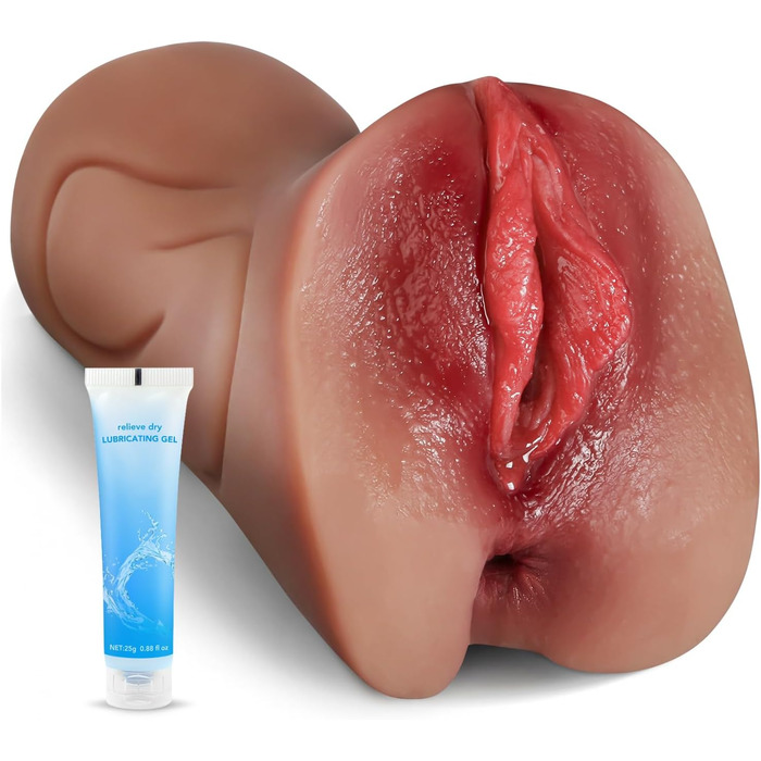 Мастурбатор DVG 2-в-1, з подвійним каналом, вагінальний і анальний, 5D текстура