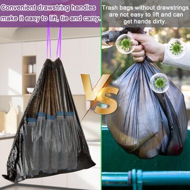 Чорних пакетів для сміття (25 л) зі шнурком, стійких до розривів та протікання, для баків об&39ємом 25-35 літрів, 9 рулонів, 261